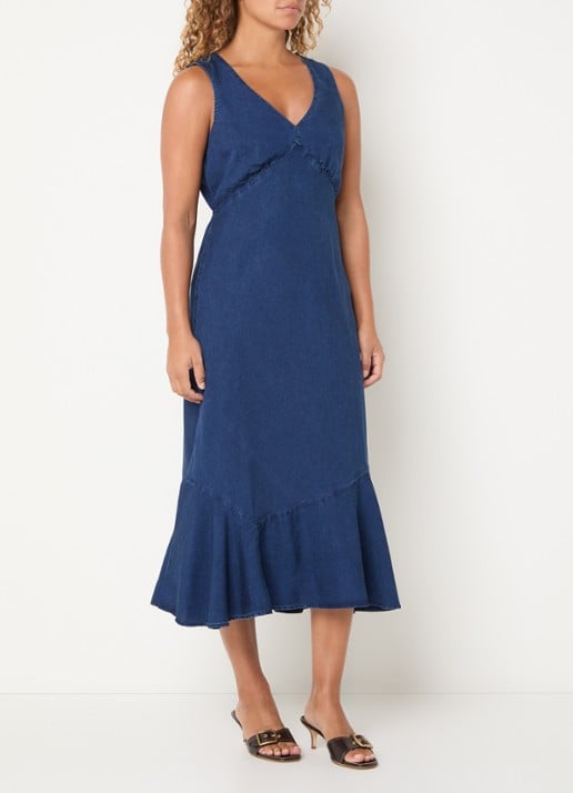 Levi's Brita midi jurk van denim met V-hals