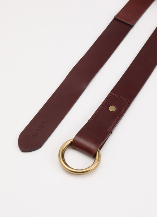 Levi's Camden riem van leer - detail 2 kastanjebruin