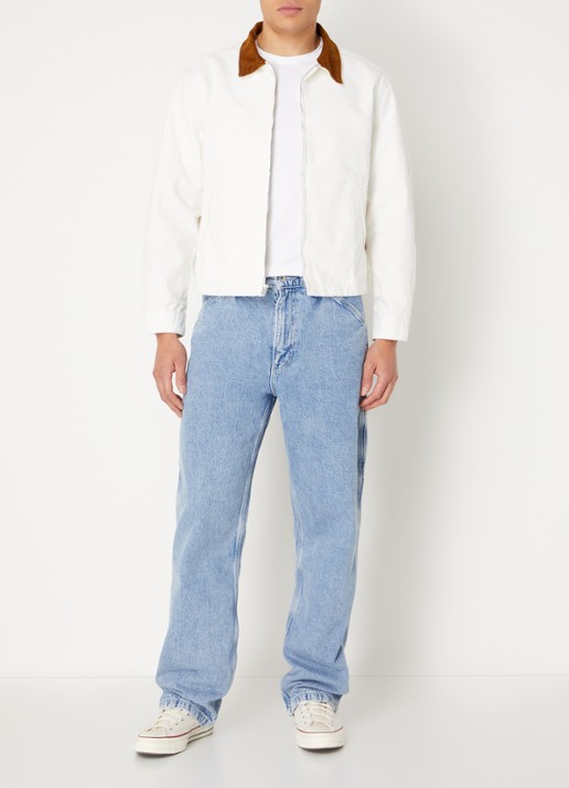 Levi's Castro spijkerjas met details van corduroy - voorkant 3 gebroken wit