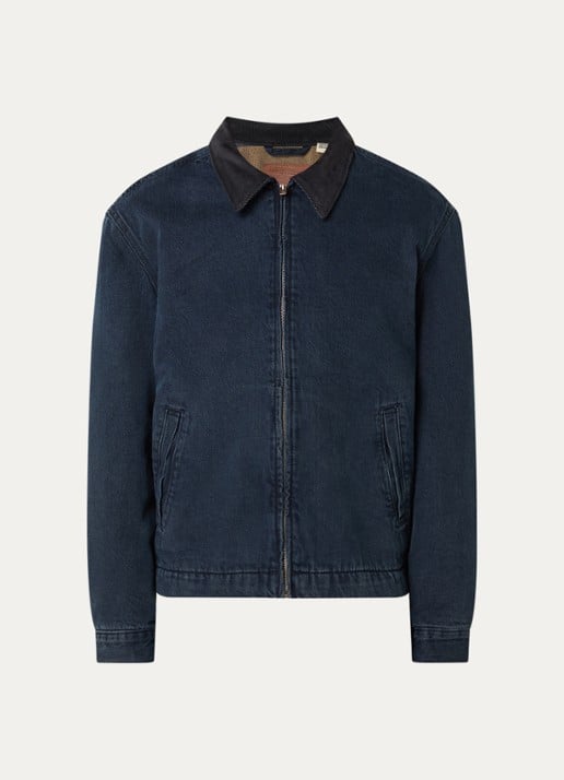 Levi's Castro spijkerjas met details van corduroy - voorkant indigo
