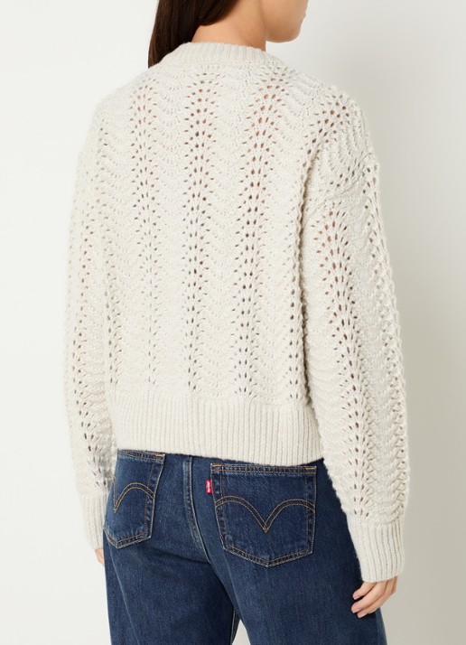 Levi's Charlotte grofgebreide trui in wolblend met lurex - achterkant 2 ivoor