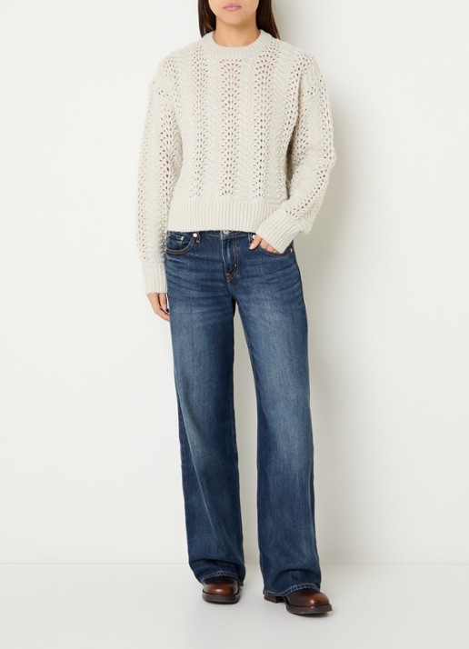 Levi's Charlotte grofgebreide trui in wolblend met lurex - voorkant 4 ivoor