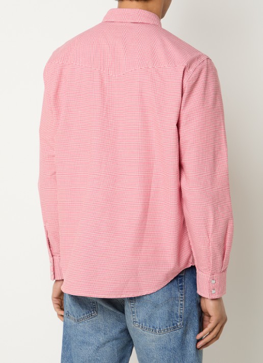 Levi's Comfort fit overshirt met pied-de-poule dessin - achterkant 3 steenrood