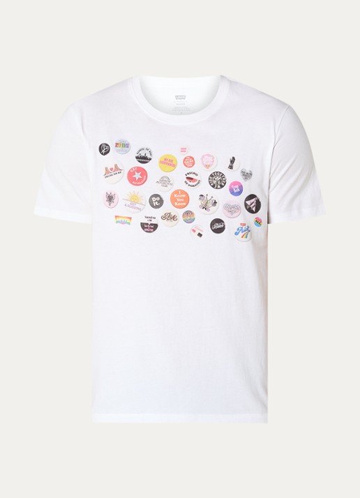 Levi's Community T-shirt met print - voorkant wit