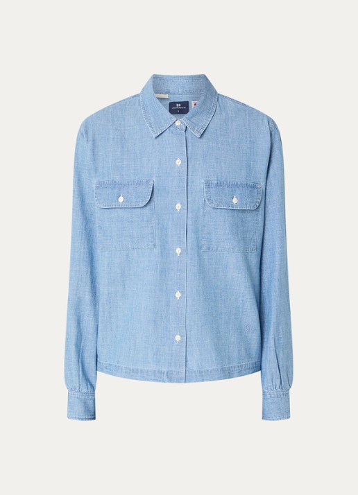 Levi's Coral blouse van chambray - voorkant indigo