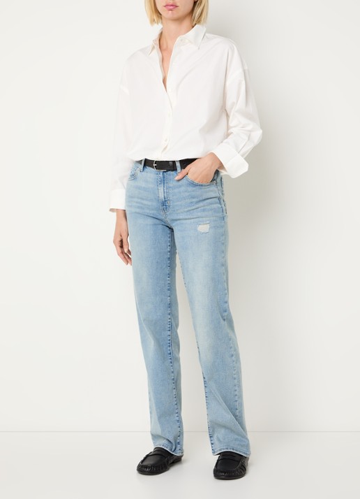 Levi's Core blouse met kraag - voorkant 4 gebroken wit