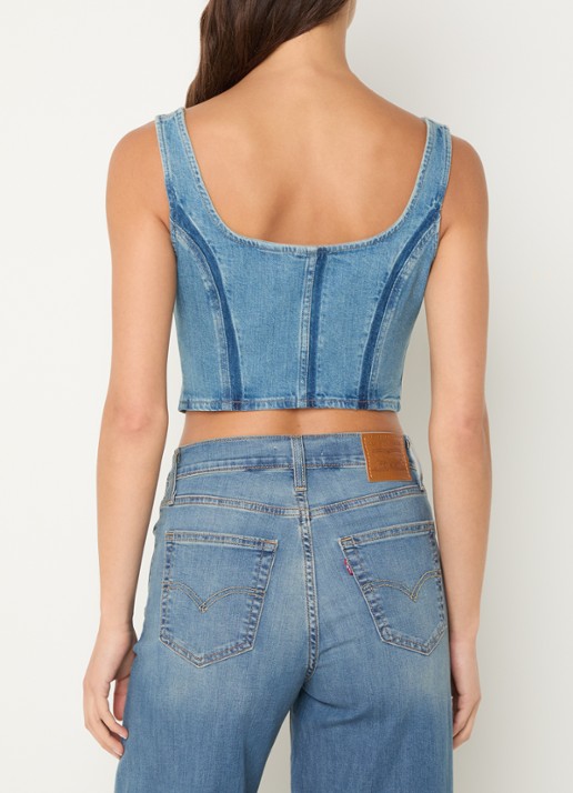 Levi's Crop top van denim - achterkant 4 indigo