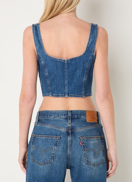 Levi's Crop top van denim - achterkant 3 indigo