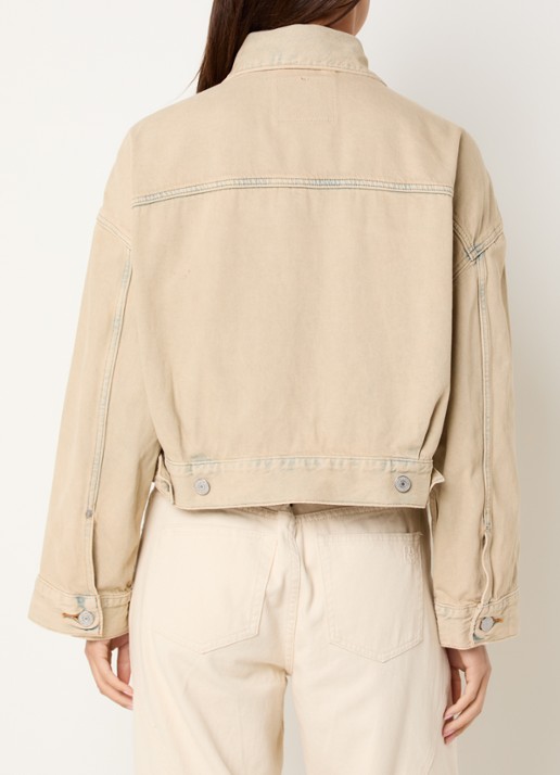 Levi's Cropped jack met verwassen afwerking - achterkant 4 beige