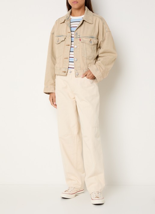 Levi's Cropped jack met verwassen afwerking - voorkant 2 beige