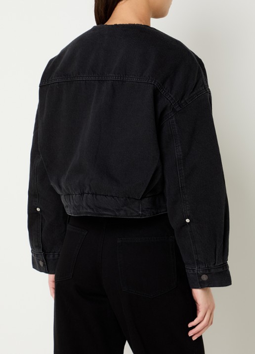 Levi's Cropped spijkerjas met teddy voering - achterkant 4 zwart