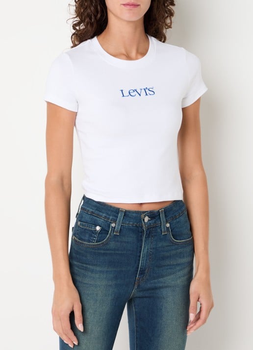 Levi's Cropped T-shirt met logoborduring