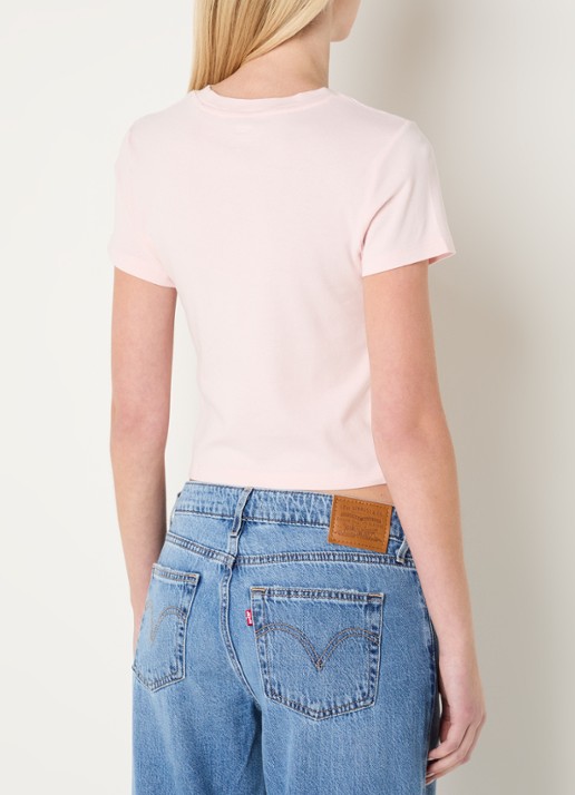 Levi's Cropped T-shirt met print - achterkant 3 lichtroze