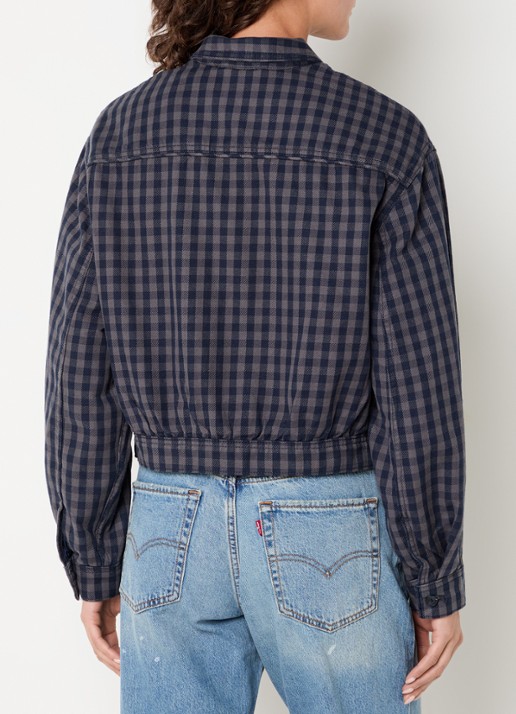 Levi's Dani overshirt met ruitdessin - achterkant 3 donkerblauw