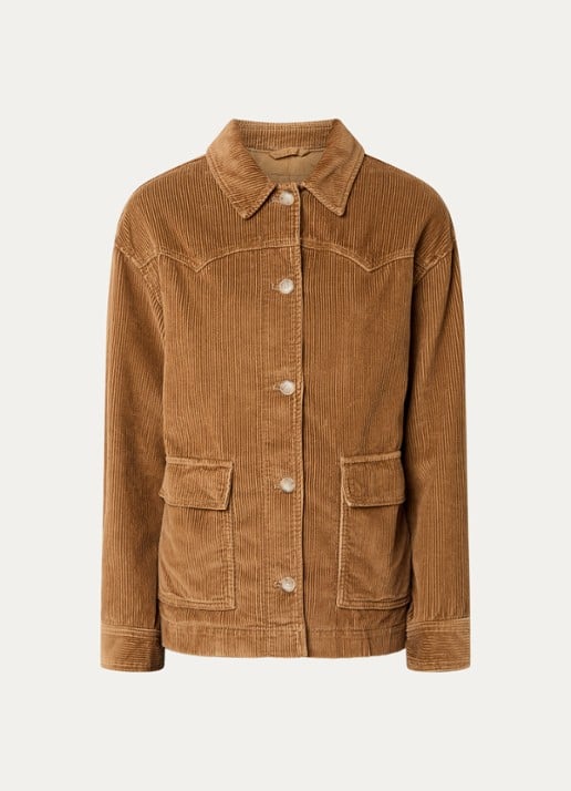 Levi's Demi overshirt van corduroy - voorkant 3 lichtbruin