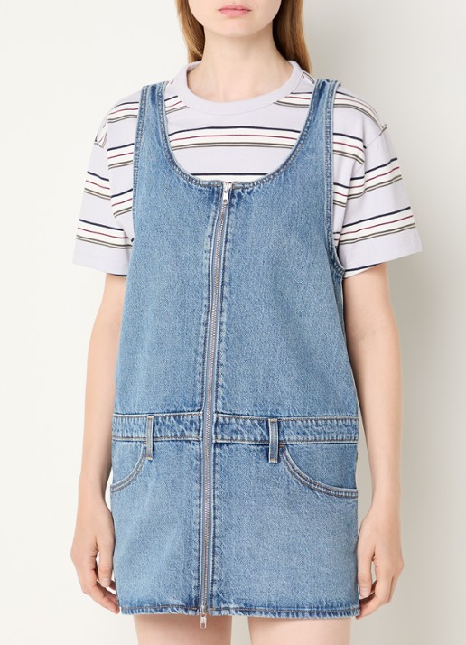 Levi's Denim mini jurk met ritsdetail en steekzakken