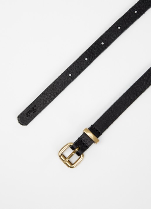Levi's Dillon Narrow riem van leer  - detail zwart