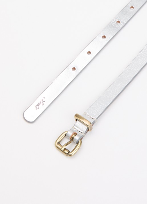 Levi's Dillon riem van leer met metallic finish - detail zilver