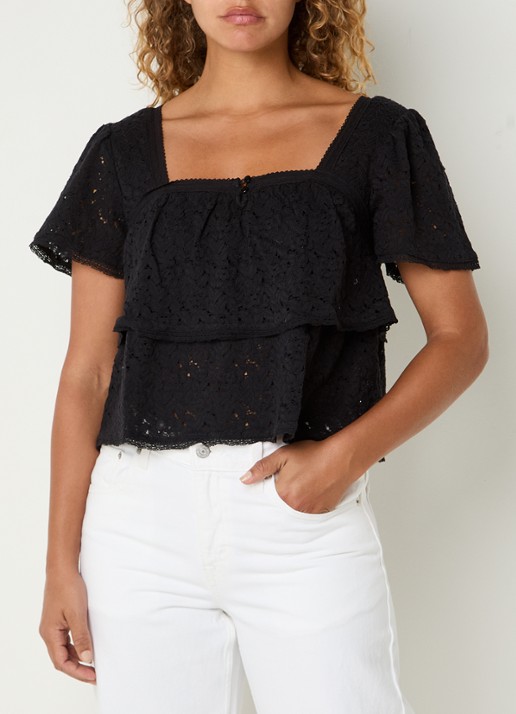 Levi's Dom tuniek met rechthoekige hals - detail zwart