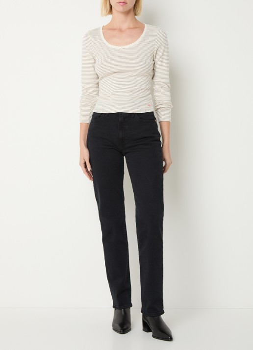 Levi's Dry Goods longsleeve met streepprint - voorkant 2 beige
