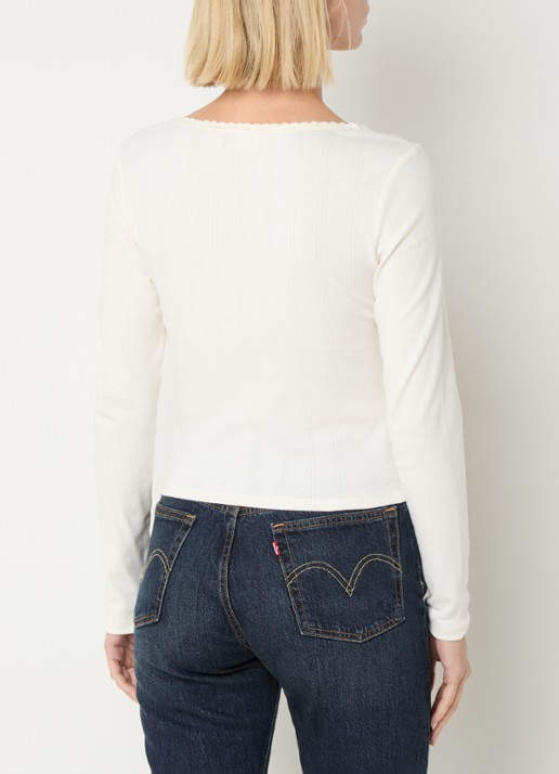 Levi's Dry Goods longsleeve met structuur - achterkant 3 wit
