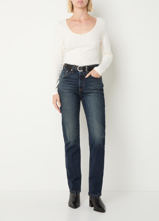 Levi's Dry Goods longsleeve met structuur - voorkant 2 wit