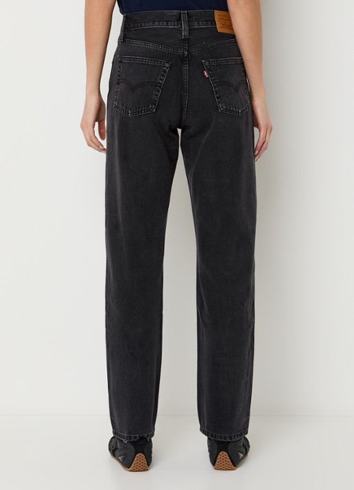 Levi's Easy Dad high waist straight leg jeans met gekleurde wassing - achterkant 5 zwart