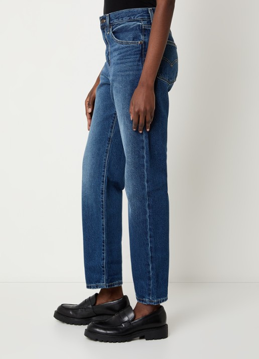 Levi's Easy Dad high waist straight leg jeans met medium wassing - detail 5 indigo