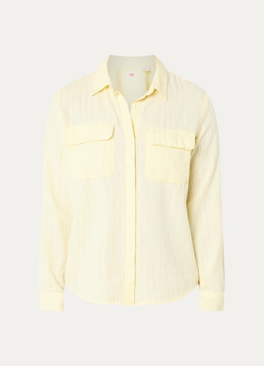 Levi's Elaine blouse met borstzakken en borduring - voorkant lichtgeel
