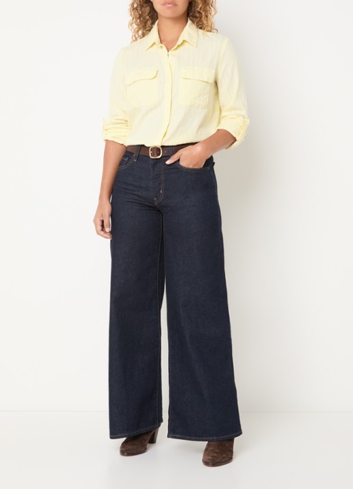 Levi's Elaine blouse met borstzakken en borduring - voorkant 2 lichtgeel