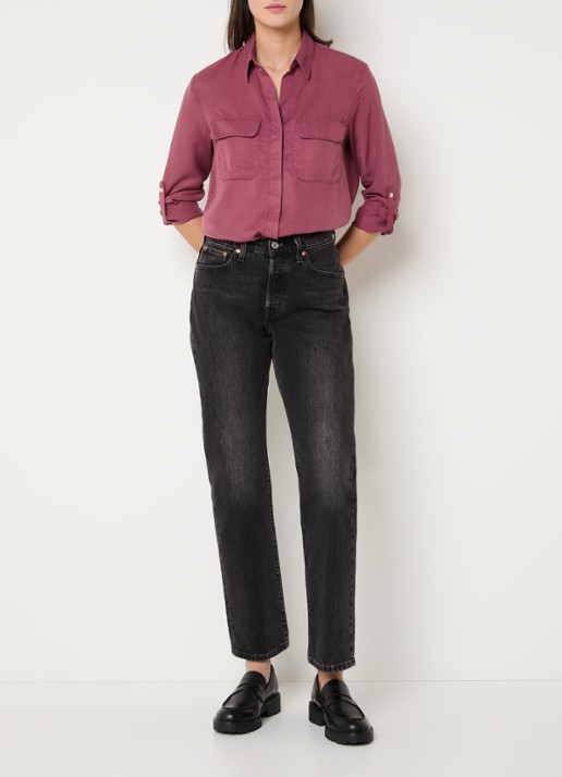 Levi's Elaine blouse met borstzakken - voorkant 3 kersenrood