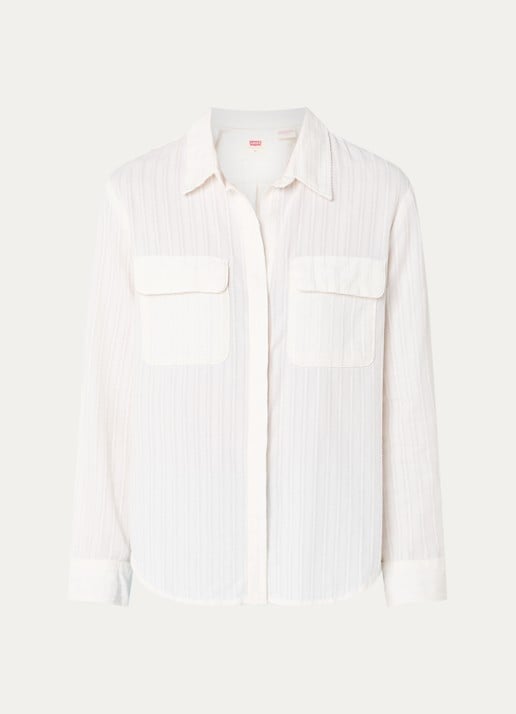 Levi's Elaine blouse met borstzakken - voorkant 3 gebroken wit