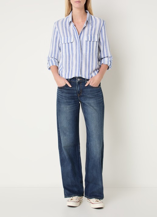 Levi's Elaine blouse met streepprint - voorkant 4 blauw