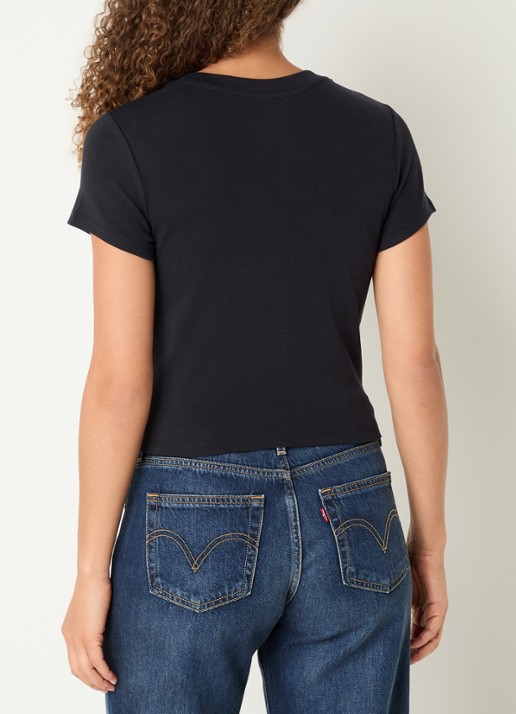Levi's Essential cropped T-shirt met ronde hals - achterkant 3 zwart