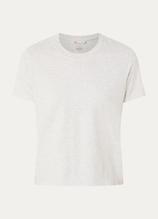 Levi's Favorite T-shirt met gemêleerd dessin - voorkant 3 grijsmele