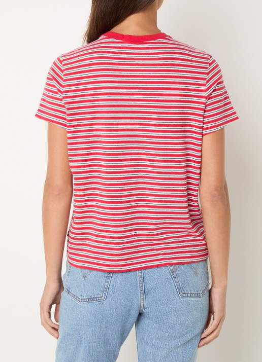 Levi's Favorite T-shirt met streepprint - achterkant 2 rood