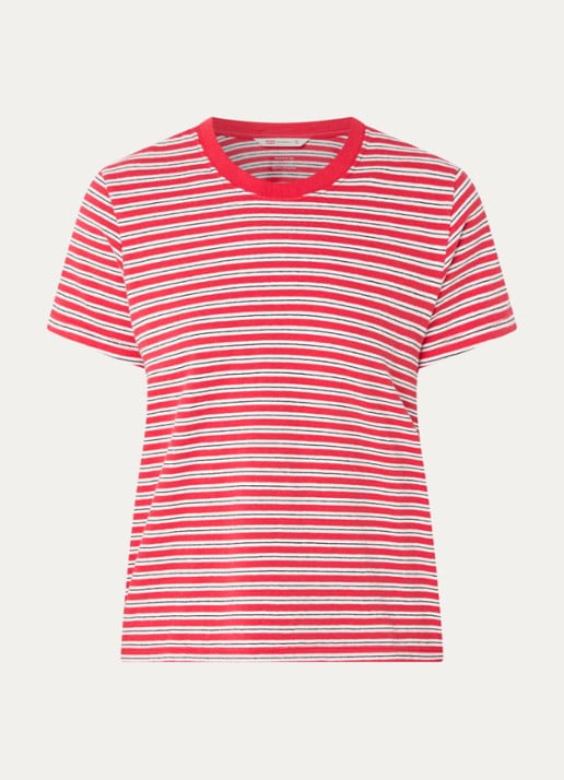 Levi's Favorite T-shirt met streepprint - voorkant 3 rood