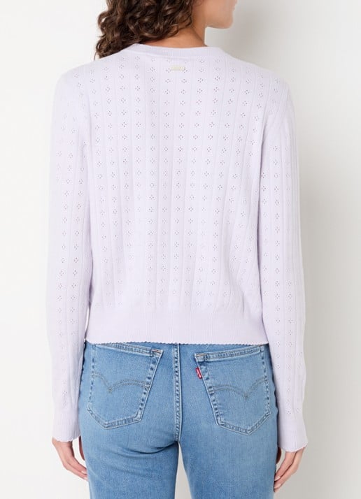 Levi's Fijngebreid vest met ronde hals - achterkant lila