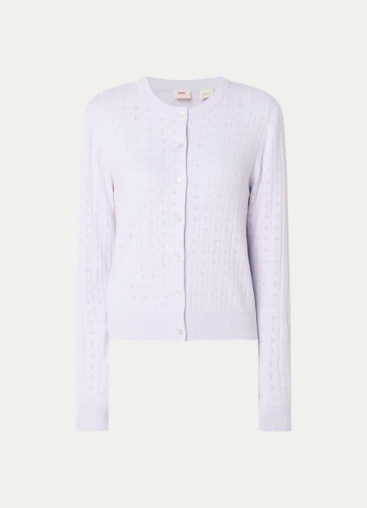 Levi's Fijngebreid vest met ronde hals - voorkant 3 lila