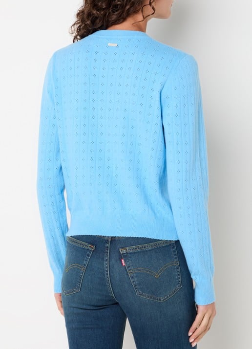 Levi's Fijngebreid vest met ronde hals - achterkant 3 blauw