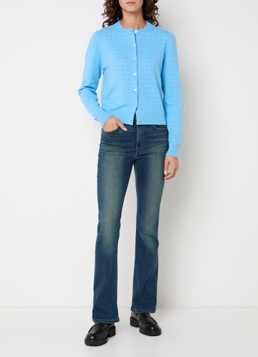 Levi's Fijngebreid vest met ronde hals - voorkant 2 blauw