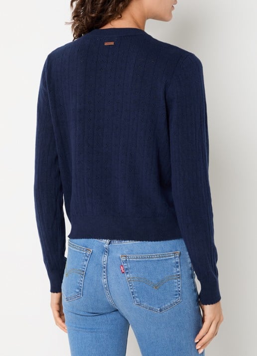 Levi's Fijngebreid vest met ronde hals - achterkant 3 donkerblauw