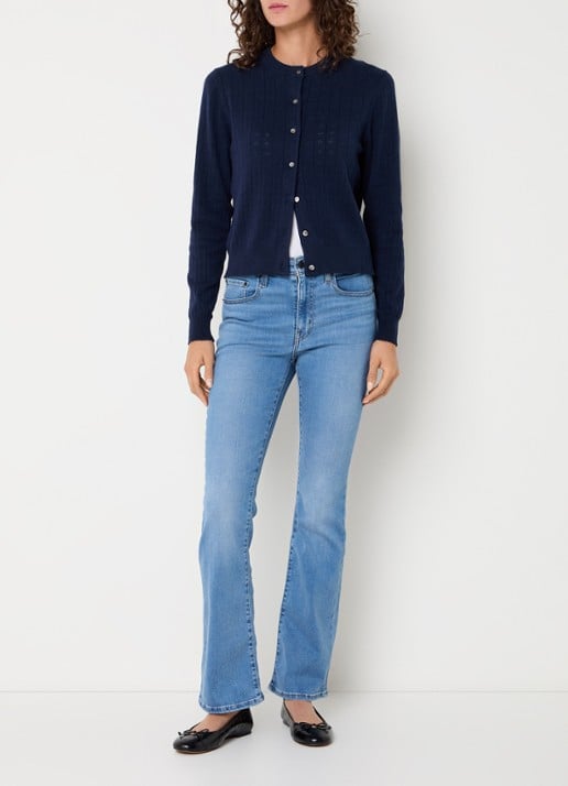 Levi's Fijngebreid vest met ronde hals - voorkant 2 donkerblauw