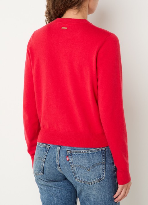 Levi's Fijngebreid vest met stretch - achterkant 3 rood