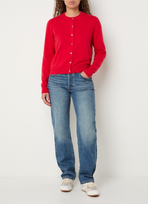 Levi's Fijngebreid vest met stretch - voorkant 2 rood