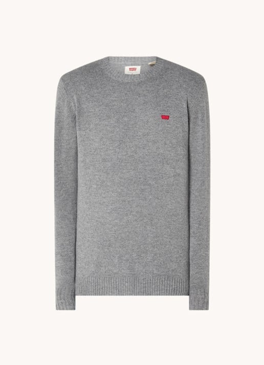Levi's Fijngebreide pullover in wolblend  - voorkant 2 grijs