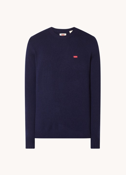 Levi's Fijngebreide sweater in wolblend - voorkant 2 blauw