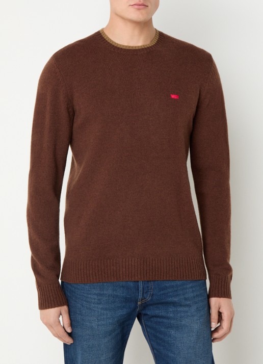 Levi's Fijngebreide trui in wolblend met logoborduring