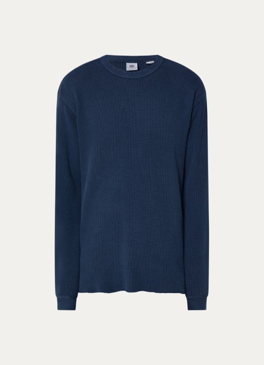 Levi's Fijngebreide trui met ronde hals - voorkant 2 indigo