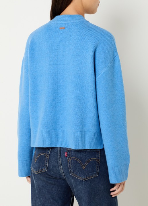 Levi's Fijngebreide trui met V-hals - achterkant 4 blauw